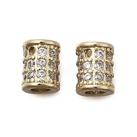 Brass Micro Pave Cubic Zirconia Beads KK-Z126-09G-1