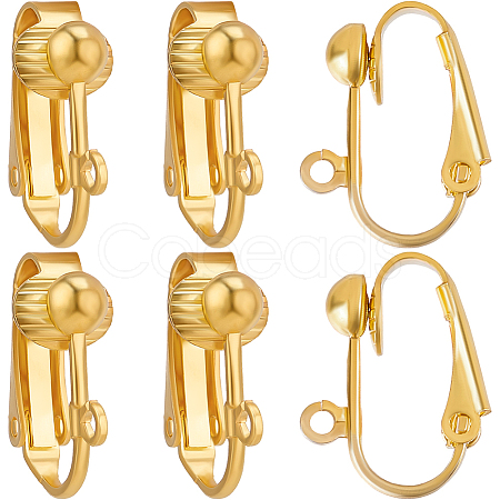 36Pcs Brass Clip-on Earring Findings KK-BBC0016-10G-1