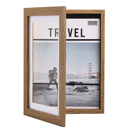 Wooden Oil Painting Storage Box Kids Flip Cover Photo Frame AJEW-WH0347-04A-1