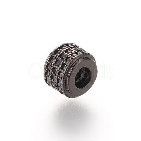 Brass Micro Pave Cubic Zirconia Beads ZIRC-S053-YS013B-3-1