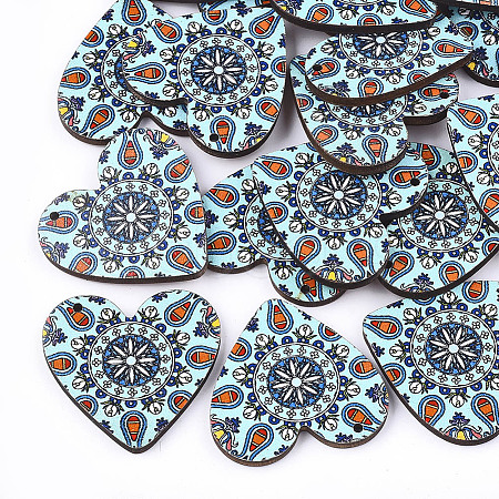 Printed Basswood Pendants WOOD-S045-011D-1