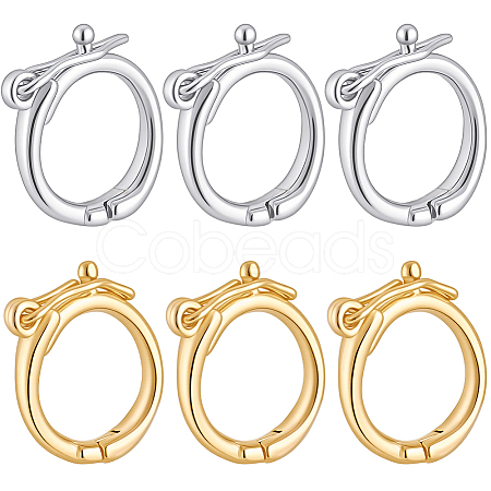 8Pcs 2 Colors Brass Twister Clasps KK-BBC0023-80-1