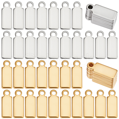 100Pcs 2 Colors 304 Stainless Steel Chain Extender Drop STAS-BC0004-07-1