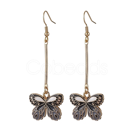 Alloy Enamel Butterfly Dangle Earrings EJEW-JE05604-04-1