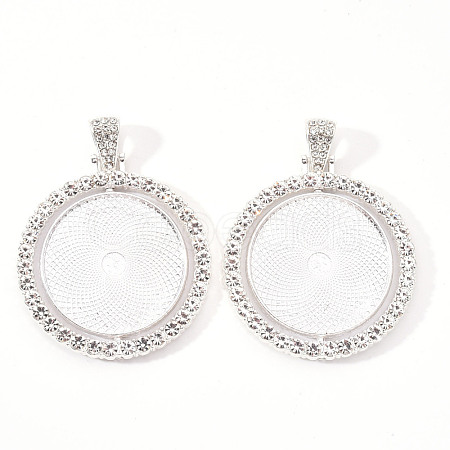 Alloy Pendant Cabochon Settings X-PALLOY-S107-005S-RS-1