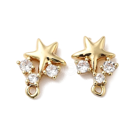 Brass with Cubic Zirconia Stud Earring Finding KK-Q048-14G-1