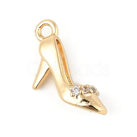 Brass Micro Pave Clear Cubic Zirconia Pendants KK-R219-34A-G-1