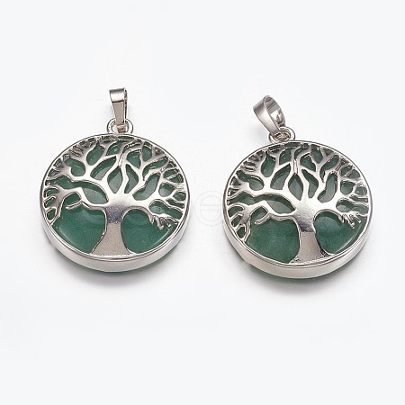 Natural Green Aventurine Pendants G-E449-C04-1