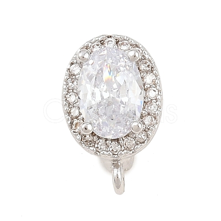 Brass Micro Pave Clear Cubic Zirconia Enhancer Shortener Pendant Bails KK-Z151-06P-1