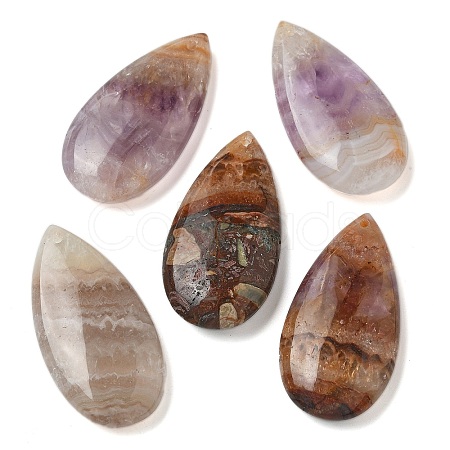 Natural Amethyst Lace Agate Pendants G-Z071-01-1