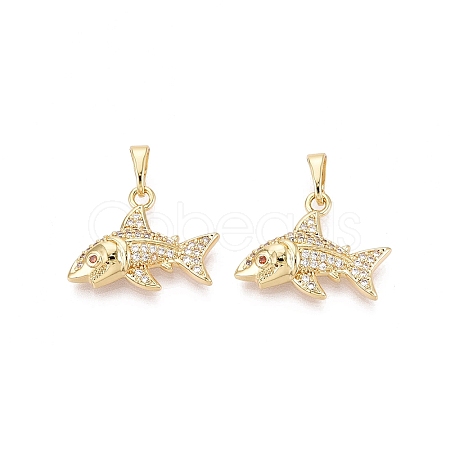 Brass Micro Pave Cubic Zirconia Pendants KK-Q073-12G-1