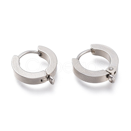 Tarnish Resistant 201 Stainless Steel Huggie Hoop Earrings Findings STAS-A167-01A-P-1