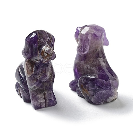 Natural Amethyst Carved Healing Dog Figurines DJEW-F025-01D-1