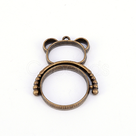 Alloy Open Back Bezel Pendants(rotatable) PALLOY-WH0070-46AB-1