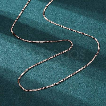 Long-Lasting Plated Brass Curb Chain Necklaces NJEW-K112-07RG-NF-1