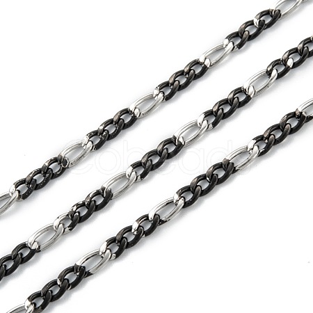 304 Stainless Steel Figaro Chains CHS-O010-05EBP-1