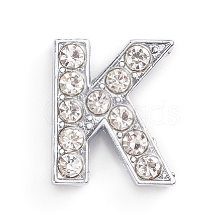 Alloy Slide Charms ALRI-WH0005-09K-P-1