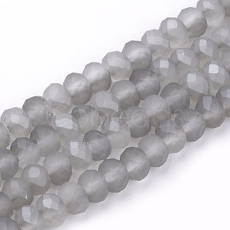 Electroplate Glass Beads Strands X-EGLA-S141-4mm-01D-1