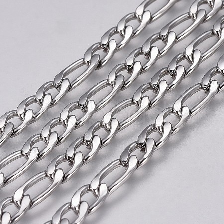 Tarnish Resistant 304 Stainless Steel Figaro Chains CHS-G005-C-04P-1