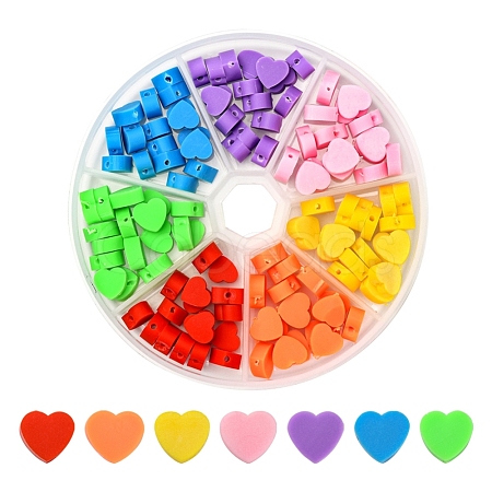 140Pcs 7 Colors Handmade Polymer Clay Beads DIY-YW0005-39-1