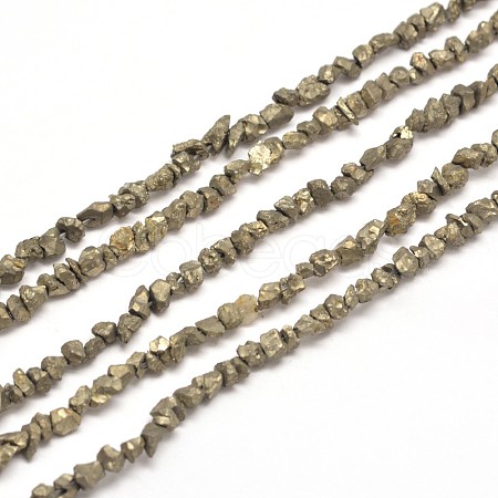 Natural Pyrite Nuggets Beads Strands X-G-I125-84-1