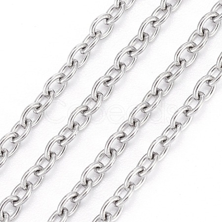 Non-Tarnish 3.28 Feet 304 Stainless Steel Cable Chains X-CHS-F006-02C-P-1