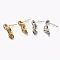 Brass Micro Pave Cubic Zirconia Dangle Earrings, Long-Lasting Plated, Mixed Color, 22mm, Pin: 0.6mm