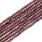 Natural Garnet Beads Strands, Faceted, Round, 2x2mm, Hole: 0.5mm, about 188pcs/strand, 15.9 inch