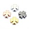 Brass Beads, Lead Free & Cadmium Free & Nickel Free, Clover, Mixed Color, 10x10x2.5mm, Hole: 1.2mm