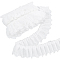 Gorgecraft 3-Layer Pleated Chiffon Flower Lace Trim, Polyester Ribbon for Jewelry Making, Garment Accessories, White, 2-1/2 inch(65mm)