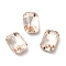 Glass Rhinestone Cabochons, Point Back & Back Plated, Faceted, Rectangle, Light Peach, 6x4x2mm