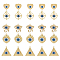 DICOSMETIC 30Pcs 5 Styles Rack Plating Alloy Enamel Evil Eye Pendants, Cadmium Free & Nickel Free & Lead Free, Mixed Shapes, Light Gold, 16~35x22.5~35.5x7~9mm, Hole: 1.5~2.5mm, 6pcs/style