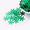 Ornament Accessories Plastic Paillette/Sequins Beads, Snowflake, Green, 19x17x0.1mm, Hole: 1.4mm