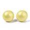 Pearlized Half Round Schima Wood Earrings for Girl Women, Stud Earrings with 316 Surgical Stainless Steel Pins, Champagne Yellow, 11x4.5mm, Pin: 0.7mm