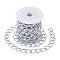 Aluminium Twisted Chains Curb Chains, Unwelded, Silver, 20x15x1.8mm, 5m/set