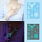 Luminous Removable Temporary Water Proof Tattoos Paper Stickers, Glow in the Dark Stickers, Flower, 15.8x12cm