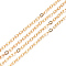 3.28 Feet Brass Cable Chains, Soldered, Flat Oval, Light Gold, 3.2x2.5x0.4mm, Fit for 0.8x5mm Jump Rings