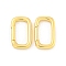 Brass Spring Gate Rings, Rectangle, Real 18K Gold Plated, 20x12x3mm