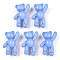 Opaque Acrylic Pendants, Bear, Medium Slate Blue, 37x28x13mm, Hole: 2.5mm, about 133pcs/500g