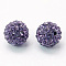 Polymer Clay Rhinestone Beads, Grade A, Round, PP15, Tanzanite, 12mm, Hole: 2mm, PP15(2.1~2.2mm)