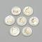 Freshwater Shell Pendants, Flat Round & Vortex, Golden, 16x3.5~4mm, Hole: 1.2mm