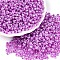 Glass Seed Beads, Ceylon, Round, Medium Orchid, 4mm, Hole: 1.5mm, about 4500pcs/pound