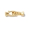 Brass Fold Over Clasps, Oval, Real 18K Gold Plated, 27mm, Hole: 3.5x1.5mm