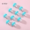 10Pcs Mushroom Silicone Focal Beads, Chewing Beads  For Teethers, DIY Nursing Necklaces Making, Light Cyan, 18mm, Hole: 2mm