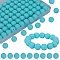 80Pcs Round Silicone Focal Beads, Chewing Beads For Teethers, DIY Nursing Necklaces Making, Cyan, 15mm, Hole: 2mm