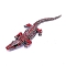 Alloy Rhinestones Alligator Brooches, Crocodile Brooches, Platinum, Siam, 143x44.5mm