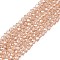 Electroplate Glass Beads Strands, Pearl Luster Plated, Faceted, Rondelle, PeachPuff, 2.3~2.7x2mm, Hole: 0.4mm, about 150~155pcs/strand, 32~33cm