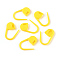 Eco-Friendly ABS Plastic Knitting Crochet Locking Stitch Markers Holder, Yellow, 22x11x3mm, Pin: 1mm