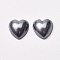 Acrylic Pearl Cabochons, Heart, Black, 10x10x4mm