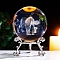 Inner Carving Constellation Glass Crystal Ball Diaplay Decoration, Fengshui Home Decor, Leo, 80mm